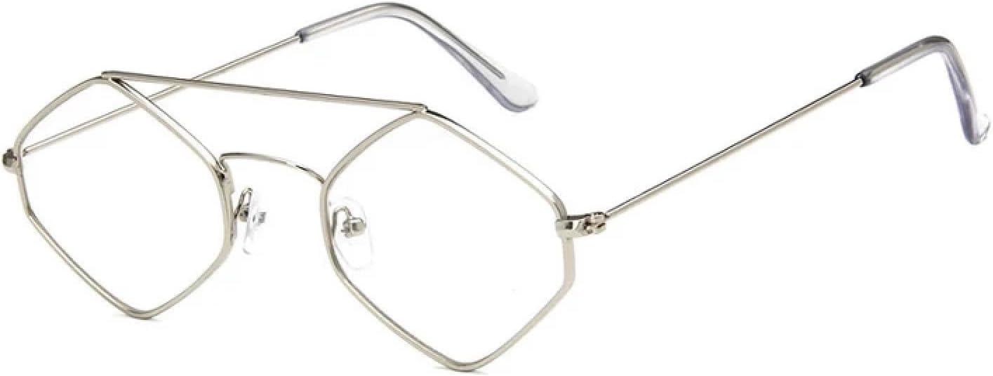 

Женские солнцезащитные очки «кошачий глаз», модные многоугольные солнцезащитные очки в винтажном стиле с металлическим покрытием, защита от УФ-излучения UV400 VVTWSSW, Silver-clear