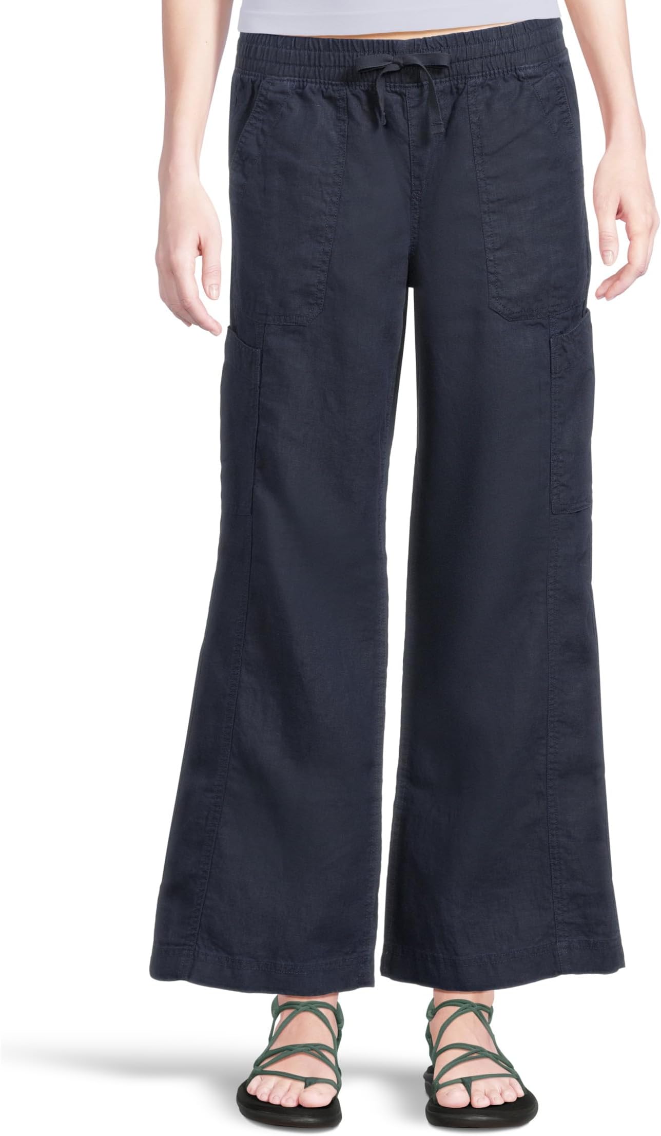 

Джинсы L.L.Bean Women's Premium Linen Breezy Mid-Rise Wide Leg Utility Pull-On Pants, Classic Navy