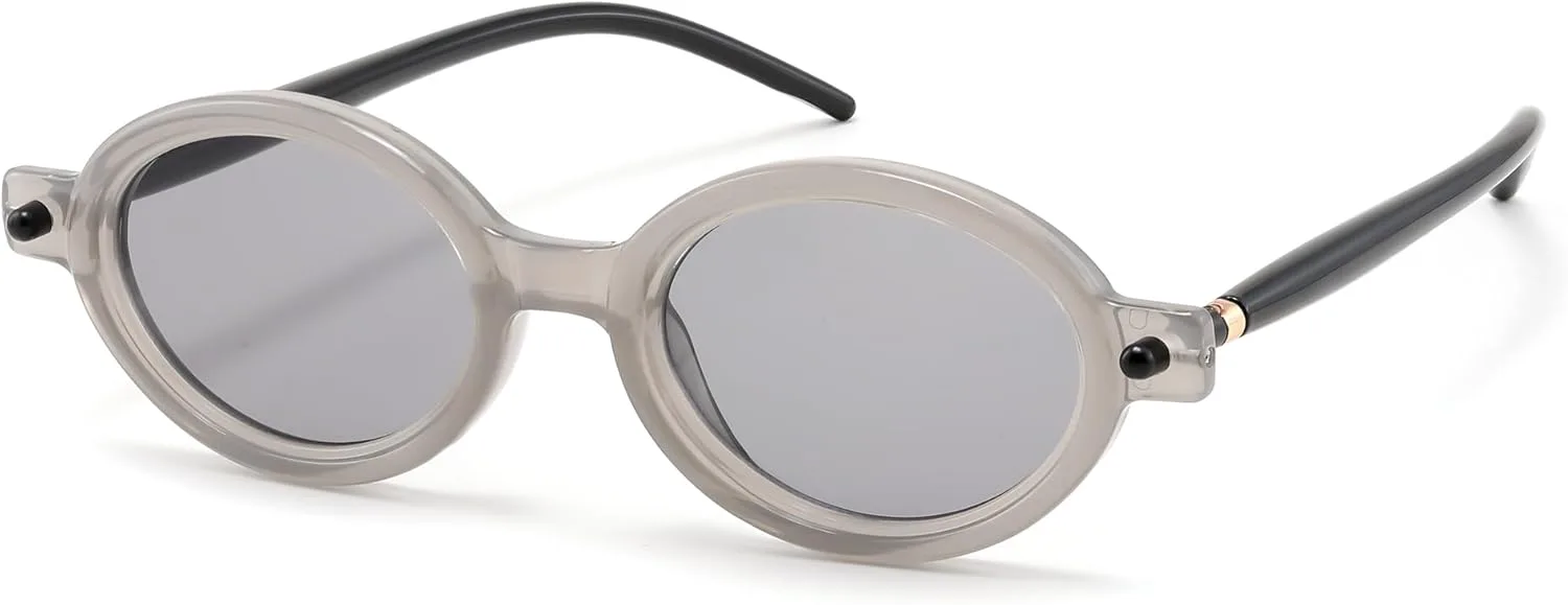 

Солнцезащитные очки FEISEDY в стиле ретро, ​​овальные, 90-е, узкие, круглые, легкие, модные в стиле Y2k, артикул B1171, 203 Transparent Grey Frame & Grey