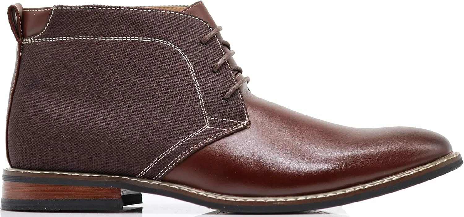 Мужские ботинки Titan04 Spectator Tweed Plaid Two Tone Chukka Ankle Wingtips Oxfords с перфорацией и шнуровкой, двухцветные, в клетку Enzo Romeo, Brown — фото 2