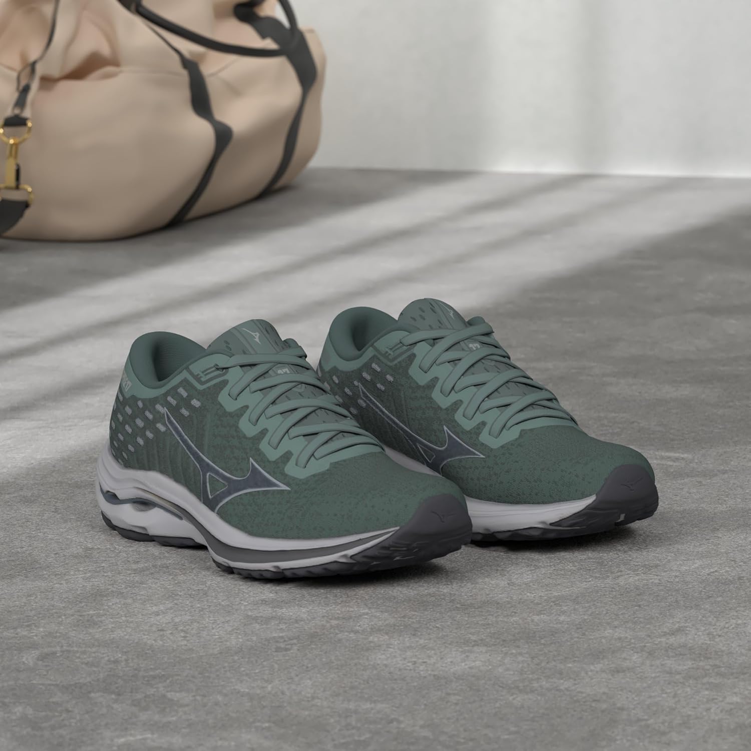 Мужские кроссовки Mizuno Inspire 16 Waveknit, Green Bay-microchip — фото 2