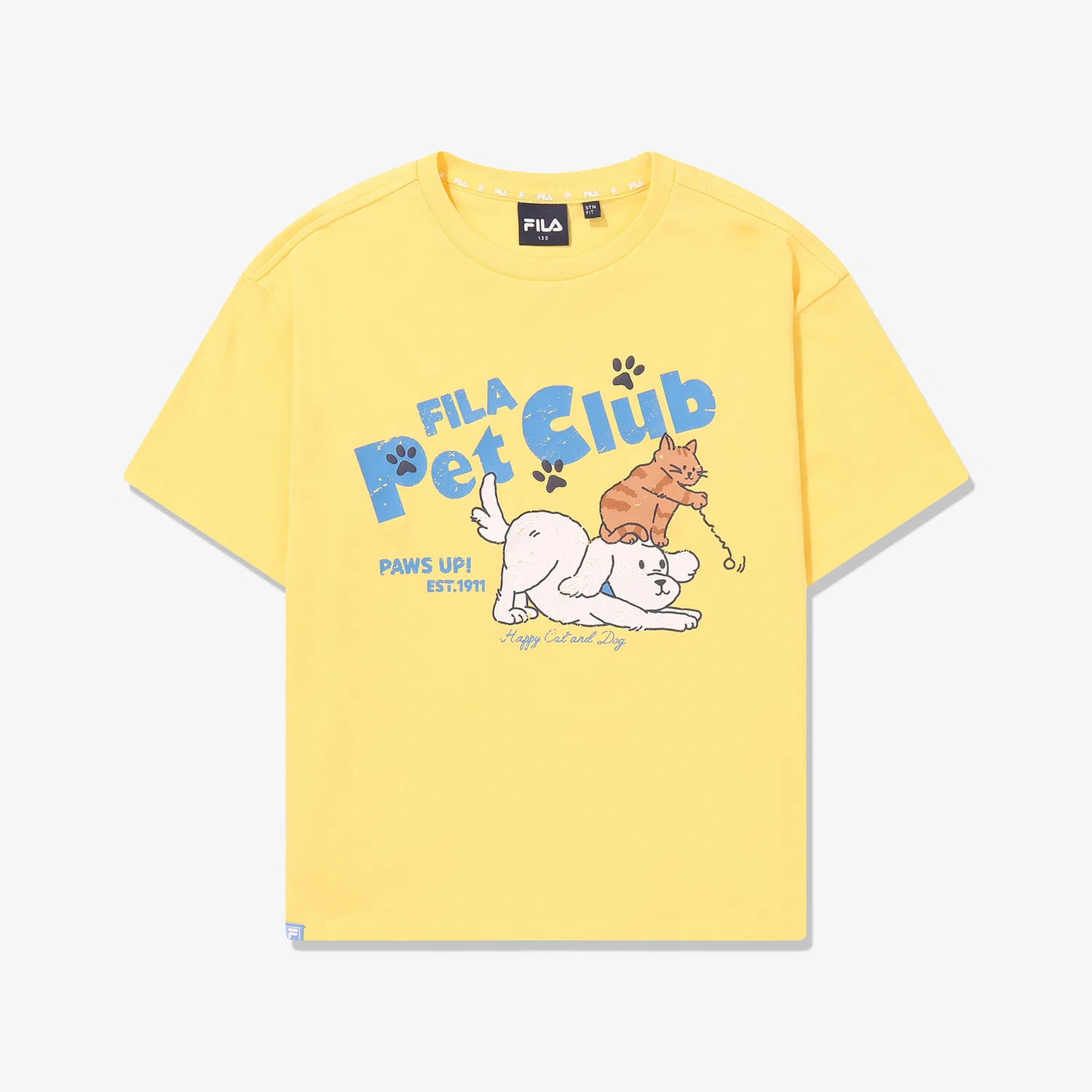 Детская футболка Pet Club с коротким рукавом жёлтая от Fila Kids