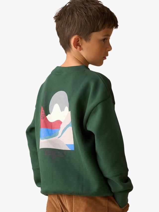 

Детский свитшот из хлопковой смеси с принтом Angel & Rocket, Green