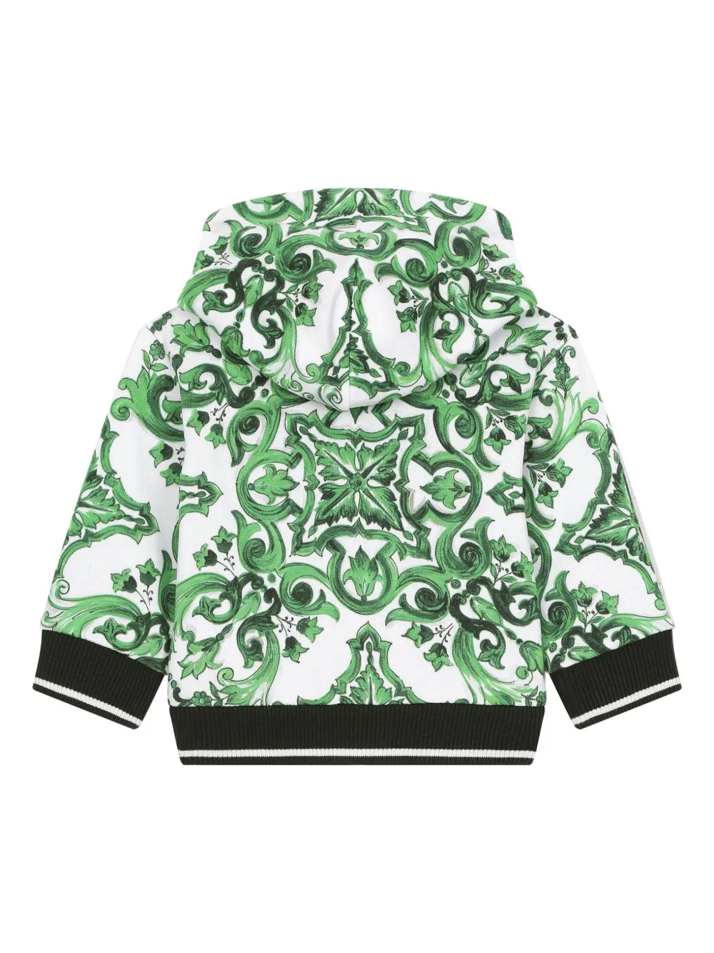 Худи на молнии с принтом Majolica Dolce & Gabbana Kids, белый — фото 2