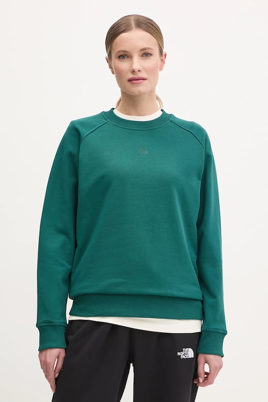 

Хлопковая толстовка Relaxed The North Face, зеленый
