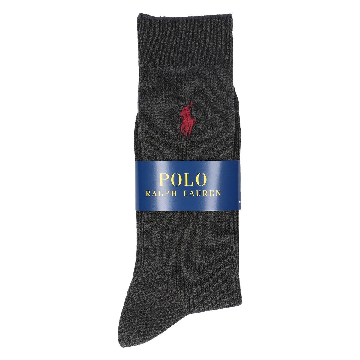 Мужские носки с дезодорирующим эффектом и вышитым ребристым рисунком. Polo Ralph Lauren, 79. Charcoal