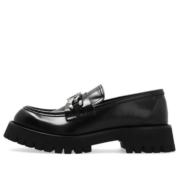 Кроссовки lug sole loafer 'black leather' Gucci, черный