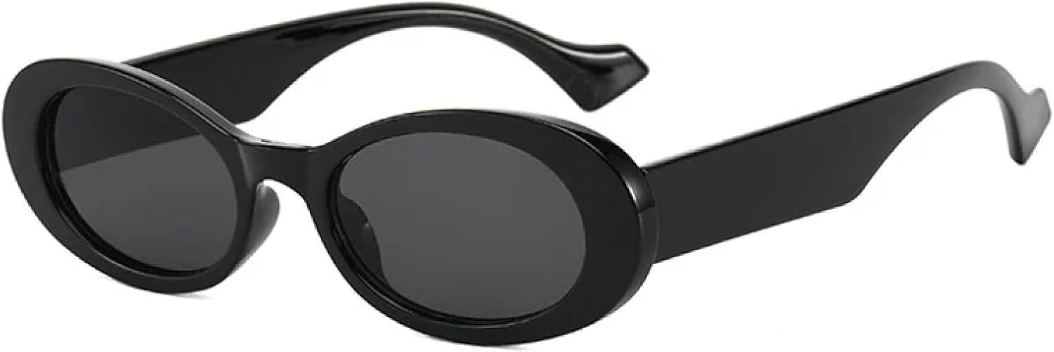 

Винтажные овальные солнцезащитные очки для женщин, маленькая оправа, ретро-стиль, черные с желтыми линзами, круглые, защита от УФ-излучения UV400 HHZZYVY, C1 Black-black