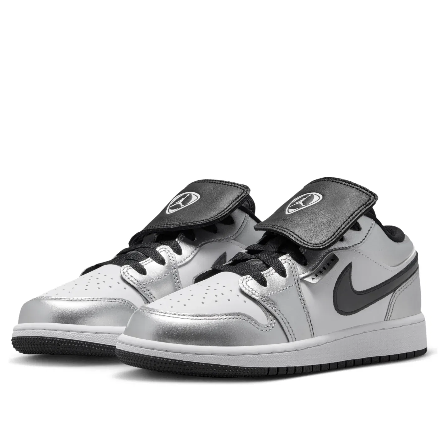 Кроссовки Air Jordan 1 Low SE 'White Black Metallic Silver' IR2310-100, серебро — фото 4
