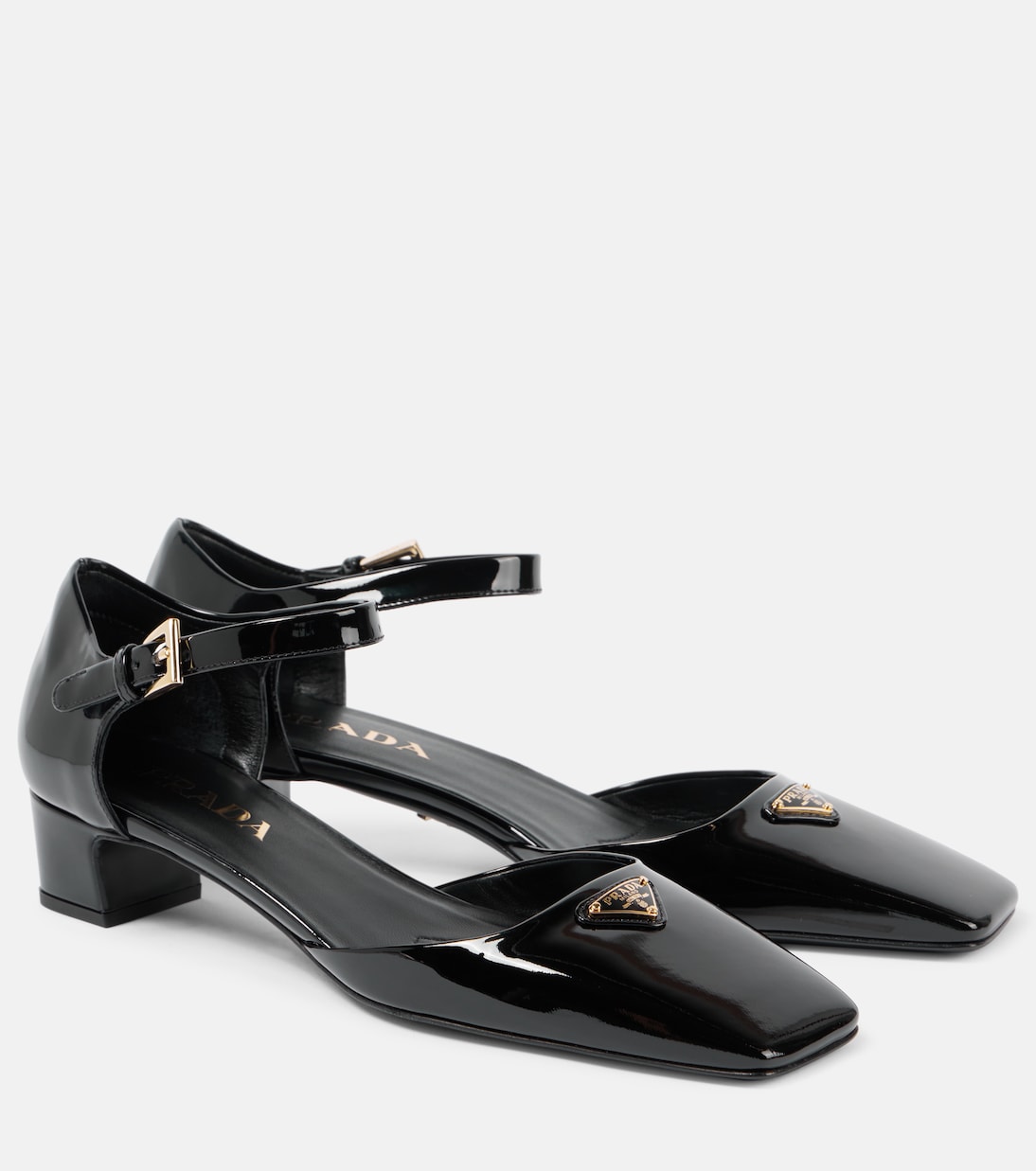 Лакированные туфли-лодочки Prada, черный