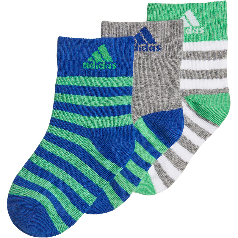 

Носки 3 пары для детей 3-7 лет Adidas, 3 pack (синий зеленый/серый синий зеленый/белый зеленый серый)