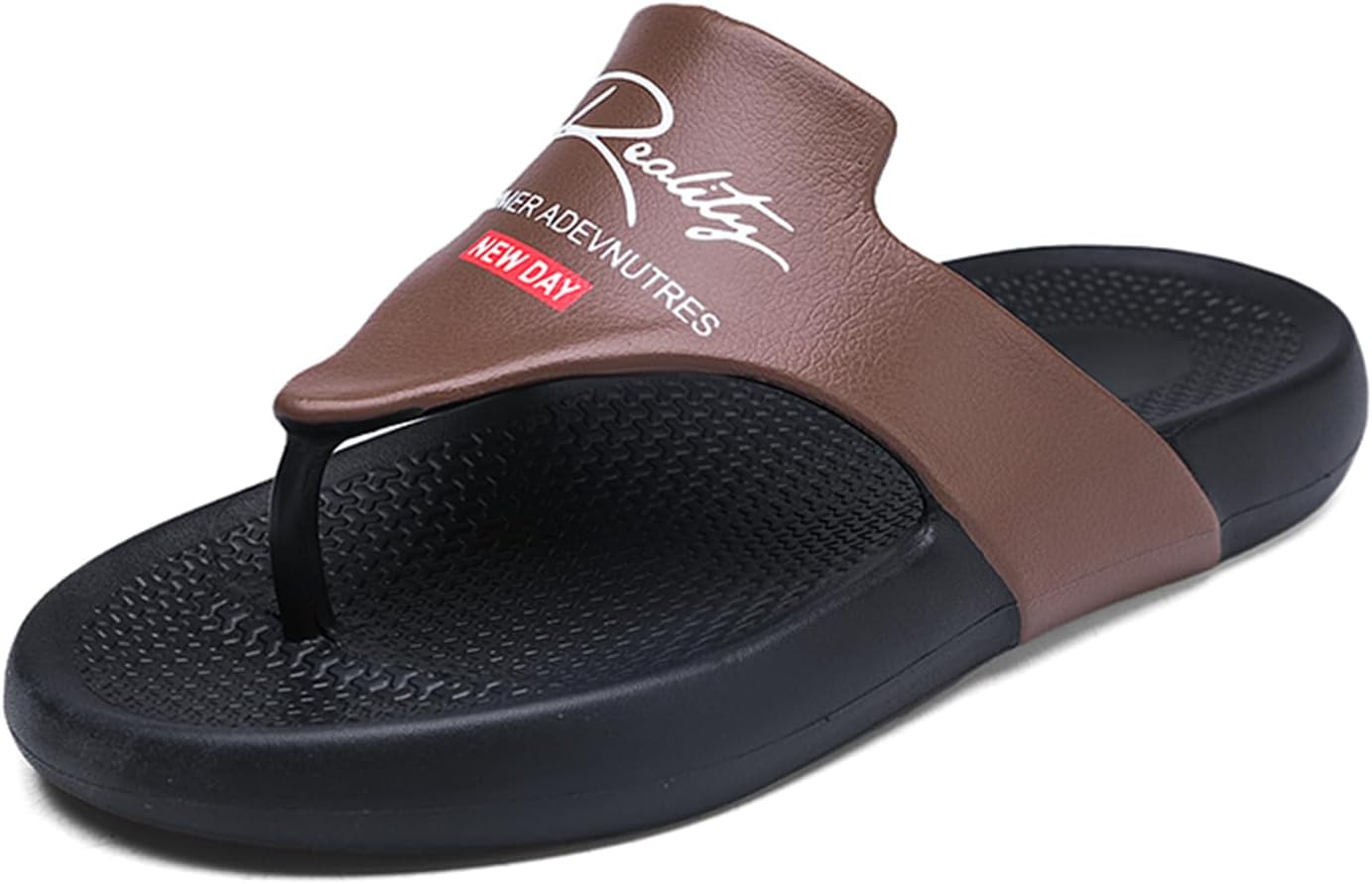 

Мужские пляжные сланцы-шлепанцы на лето с легкой нескользящей подошвой для повседневного ношения и спорта Abborora, коричневый