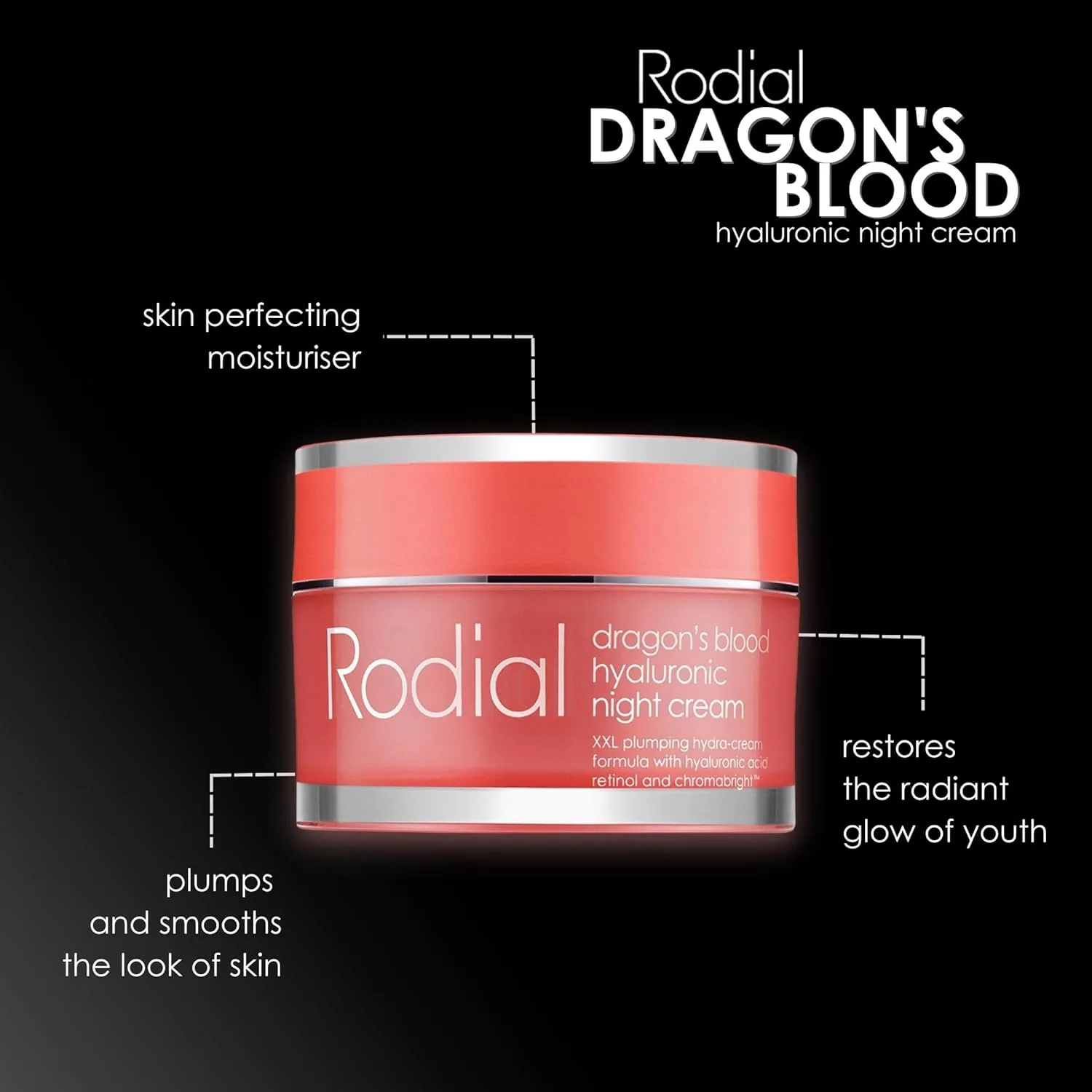 Крем для лица Rodial — Ночной Dragon's Blood с гиалуроновой кислотой, ,7 жидких унций — фото 2