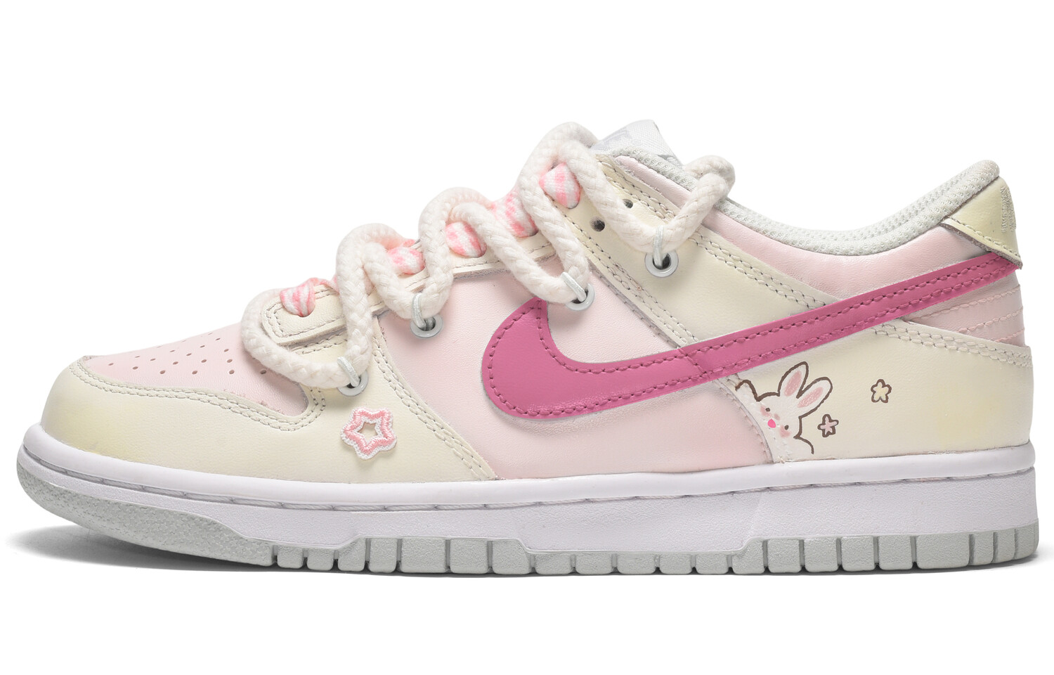 

Кроссовки Nike Dunk Skateboarding Shoes Men Low-top Pink/Yellow, розовый