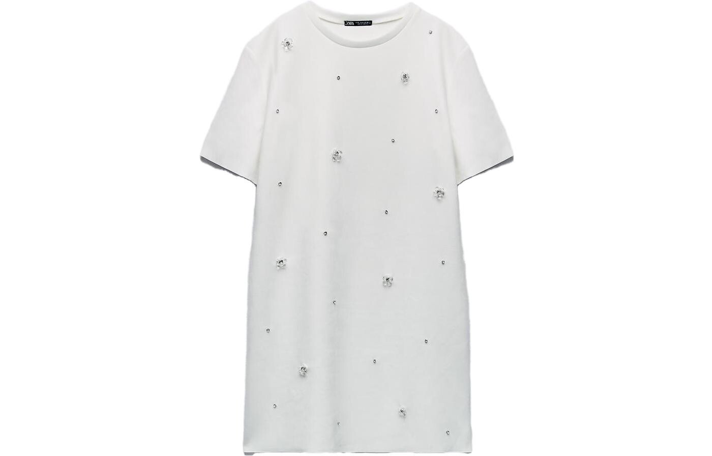 

Платье с короткими рукавами женское белое Zara