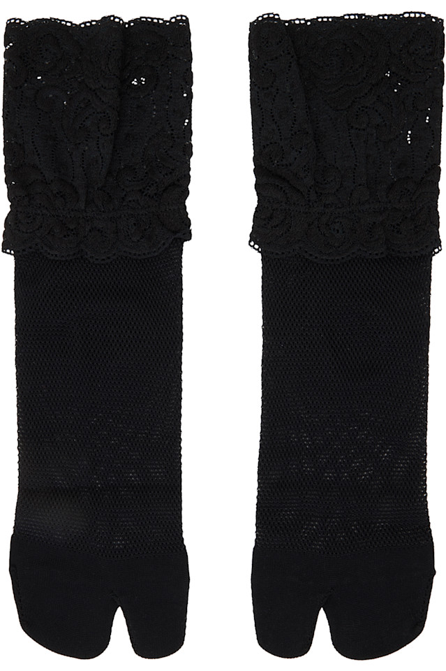 

Мез/кружевные таби-носки Yohji Yamamoto, черный