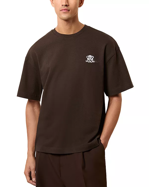 

Футболка свободного кроя с рисунком в виде дождя Reiss, коричневый