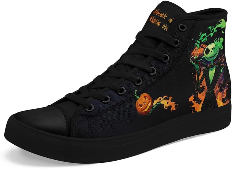 

Высокие кеды AWSOLE Halloween с рисунком тыквы из канвы для мужчин и женщин, модная праздничная обувь унисекс с плоской подошвой, привидение, череп, стильная обувь, черный/зеленый/оранжевый