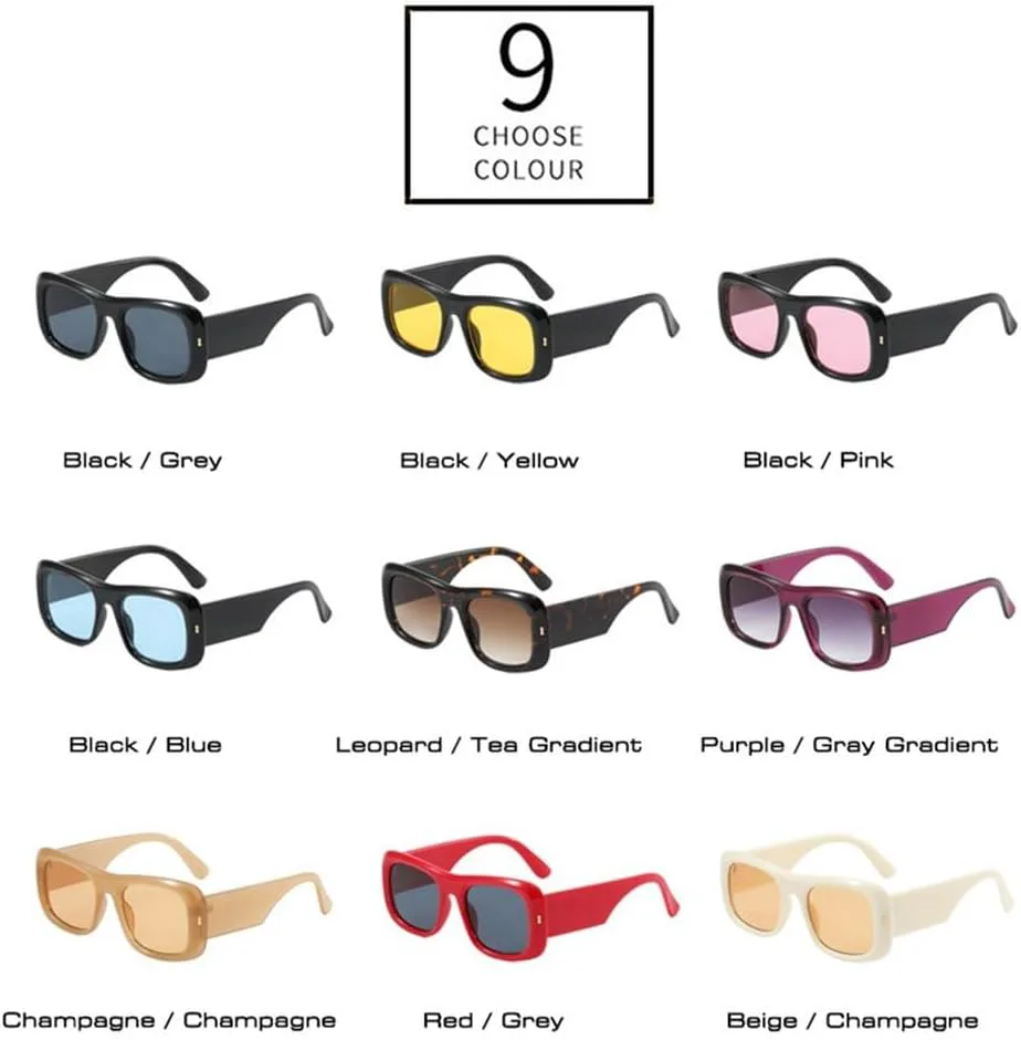 

Женские солнцезащитные очки квадратные, ретро с заклепками, конфетные цвета. Мужские солнцезащитные очки с широкими дужками, градиент Purple Gray, UV400