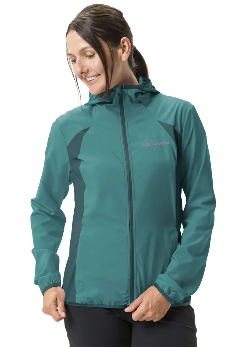 

Функциональная куртка VAUDE "WOMEN'S QIMSA AIR JACKET" (1 шт.), с капюшоном, ветронепроницаемая, водоотталкивающая и дышащая, цвет Wave