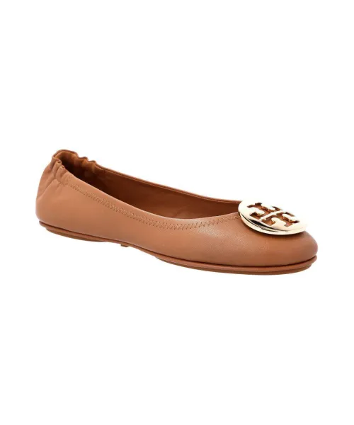 Кожаные балетки Минни Маус Tory Burch, коричневый