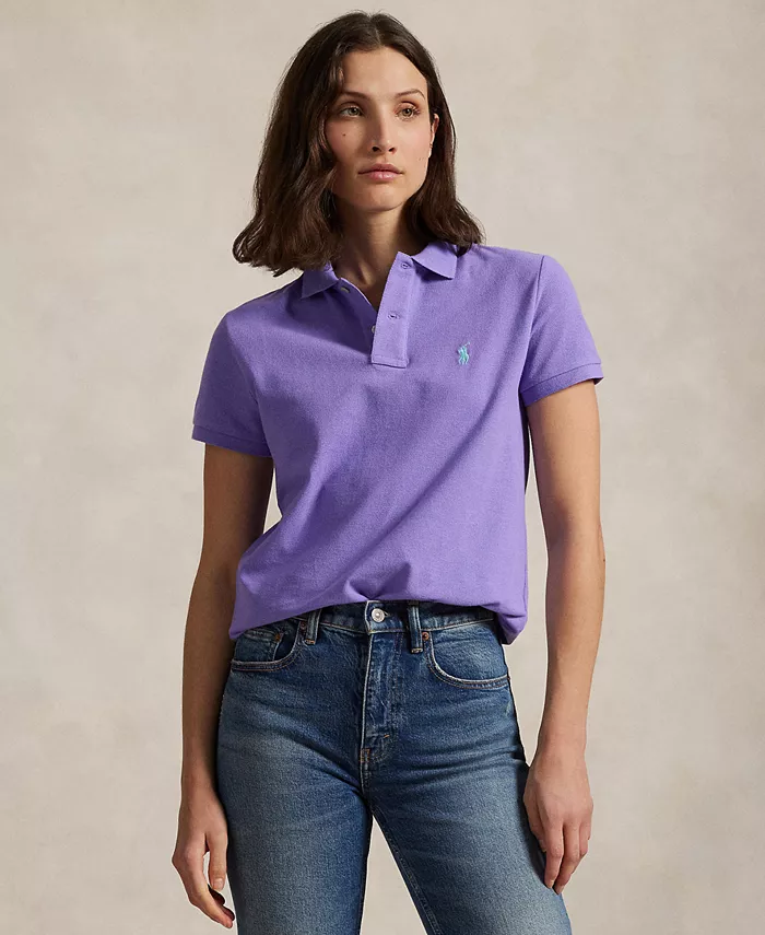 

Женская классическая поло-рубашка с сетчатыми вставками Polo Ralph Lauren, фиолетовый