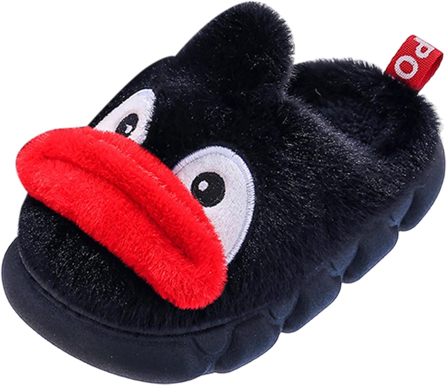 

Детские хлопковые тапочки для девочек и мальчиков, домашние зимние тапочки, нескользящие, теплые, с милыми мультяшными рисунками Iwihmiv, черный