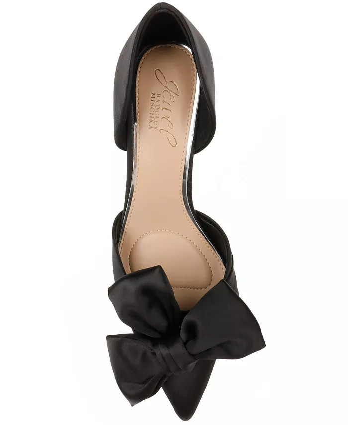 Женские вечерние туфли-лодочки Sidney Slip On с бантом Jewel Badgley Mischka, черный — фото 4