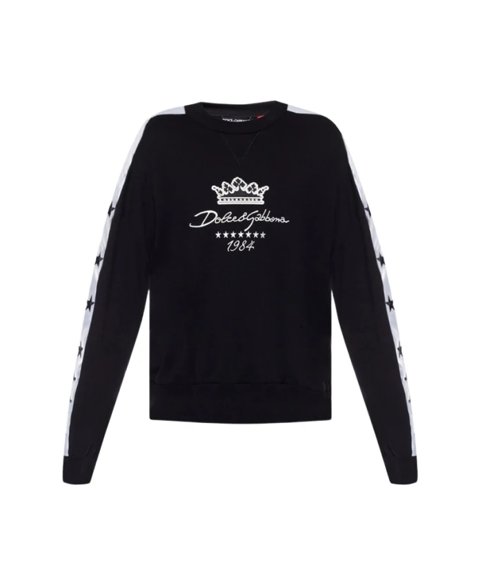 

Черный хлопковый свитер с логотипом. Dolce & Gabbana, черный