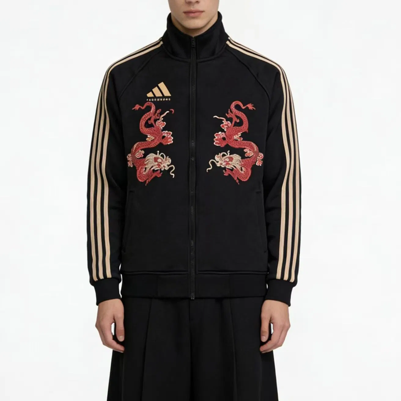 Куртка унисекс Black/Gold, стойка, средняя плотность Adidas, Black Gold — фото 4