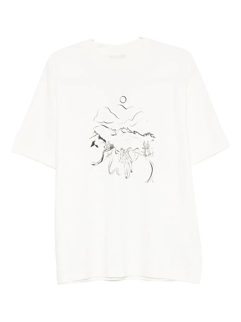 

Футболка с пейзажным принтом Drôle De Monsieur, нейтральный