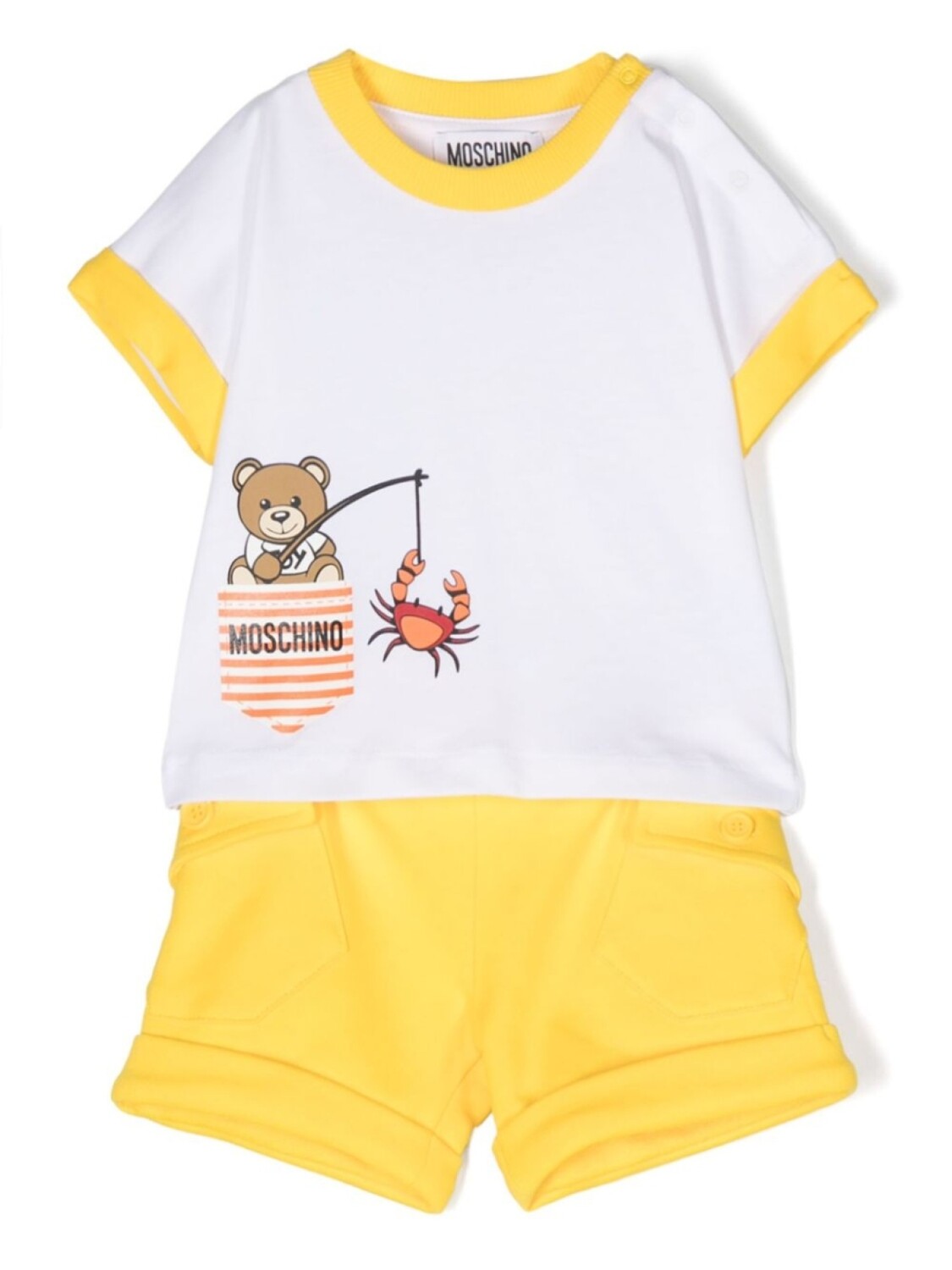 

Moschino Kids комплект из топа и шортов с логотипом, желтый