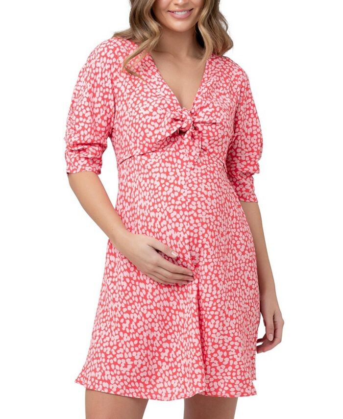 

Мини-платье Harriet с завязкой спереди для беременных Ripe Maternity, красный