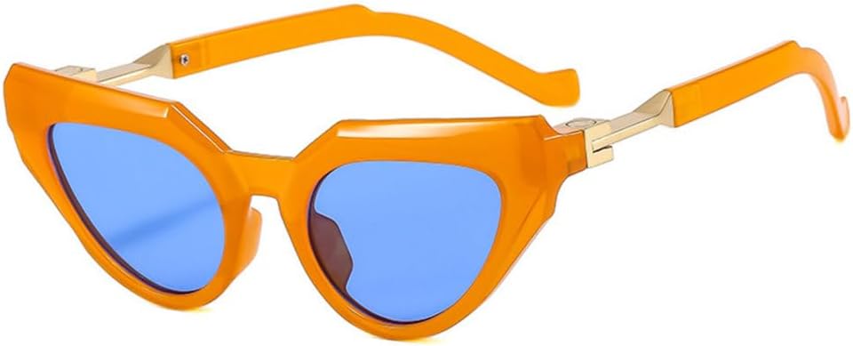 

Ретро-солнцезащитные очки «кошачий глаз» для женщин, модные мужские прозрачные градиентные очки с защитой от УФ-излучения UV400, трендовые очки для вождения MTZJH, Orange Blue