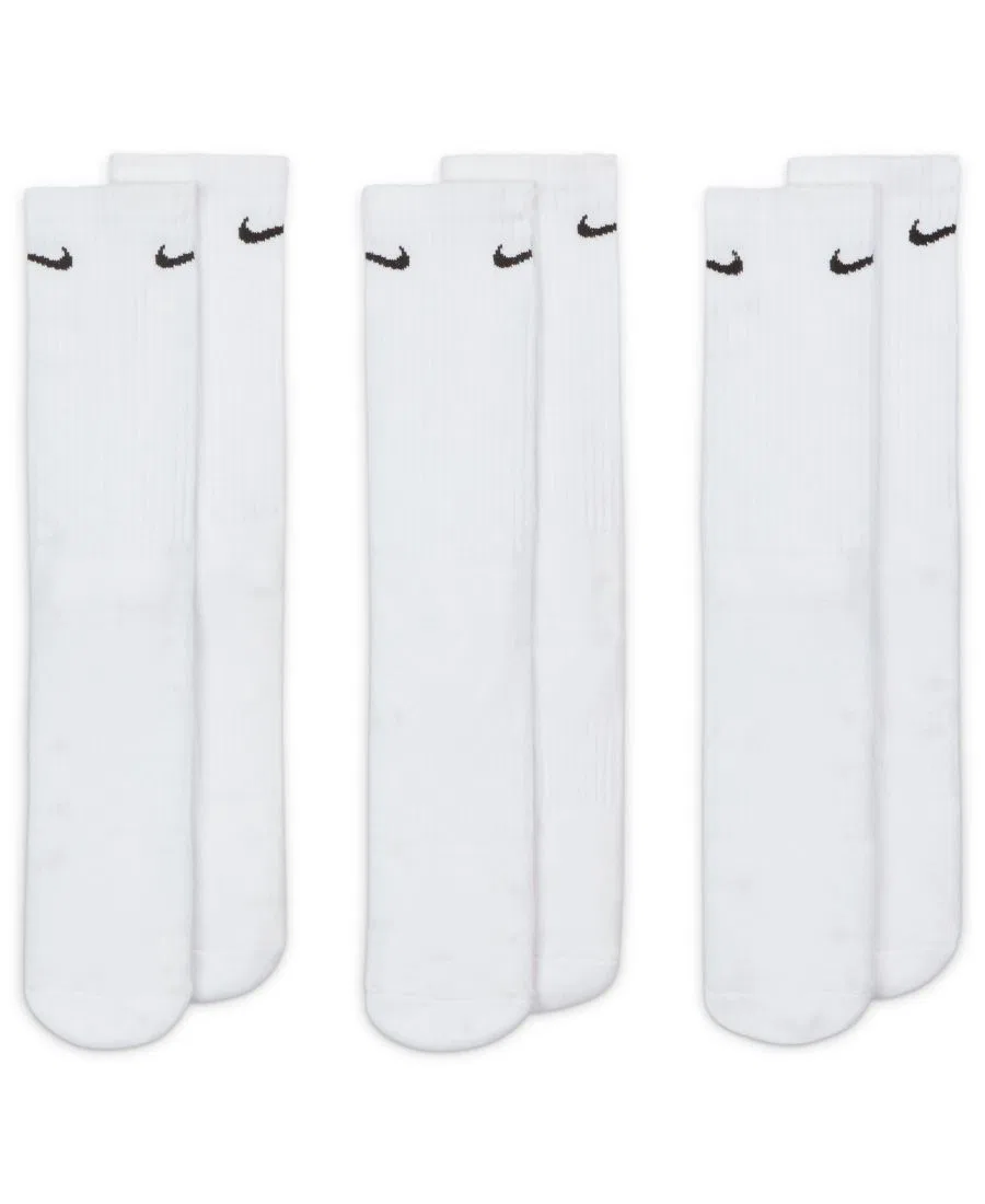 Мужские повседневные носки средней высоты, комплект из 3 пар Nike, White/Black — фото 3