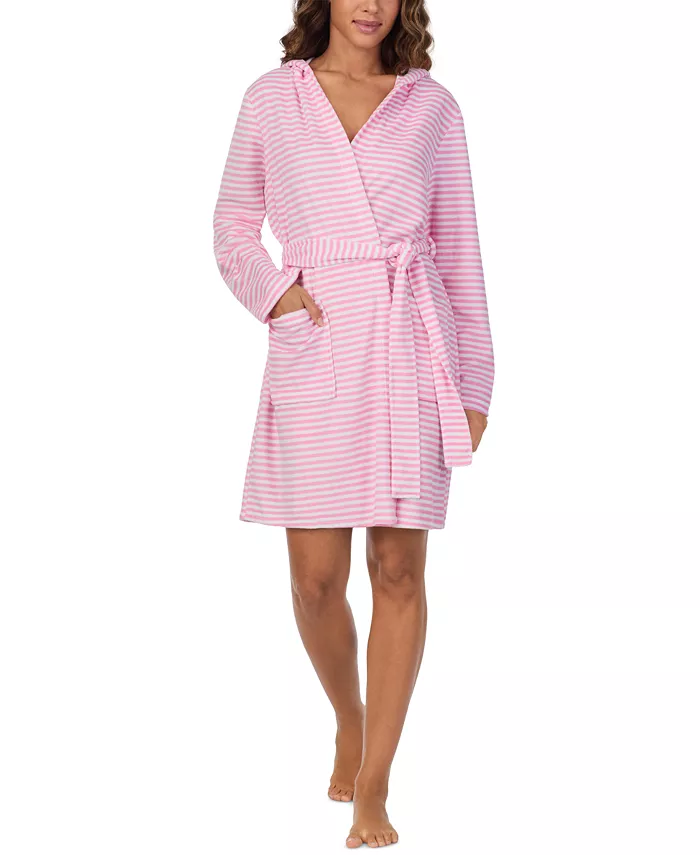

Cuddl Dud Женский короткий халат с длинными рукавами и капюшоном Cuddl Duds, розовый