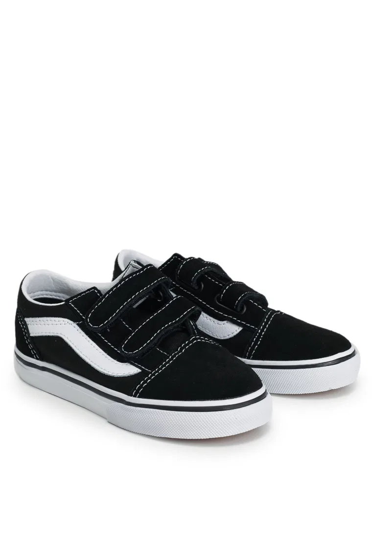 Кроссовки детские, классические, Old Skool V, Vans, черно-белые — фото 2