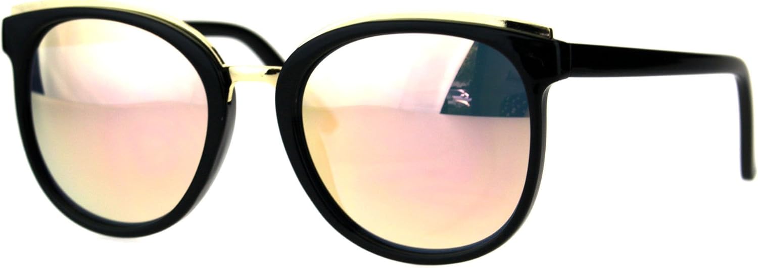 

Женские модные солнцезащитные очки в двойной оправе, стильные, золотистый верх, защита от УФ-излучения UV400, черные, розовые зеркальные линзы PASTL, Black (Pink Mirror)