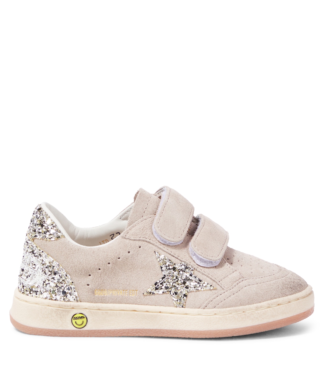Балетки Ball Star из замши с блестками Golden Goose Kids, бежевый — фото 4