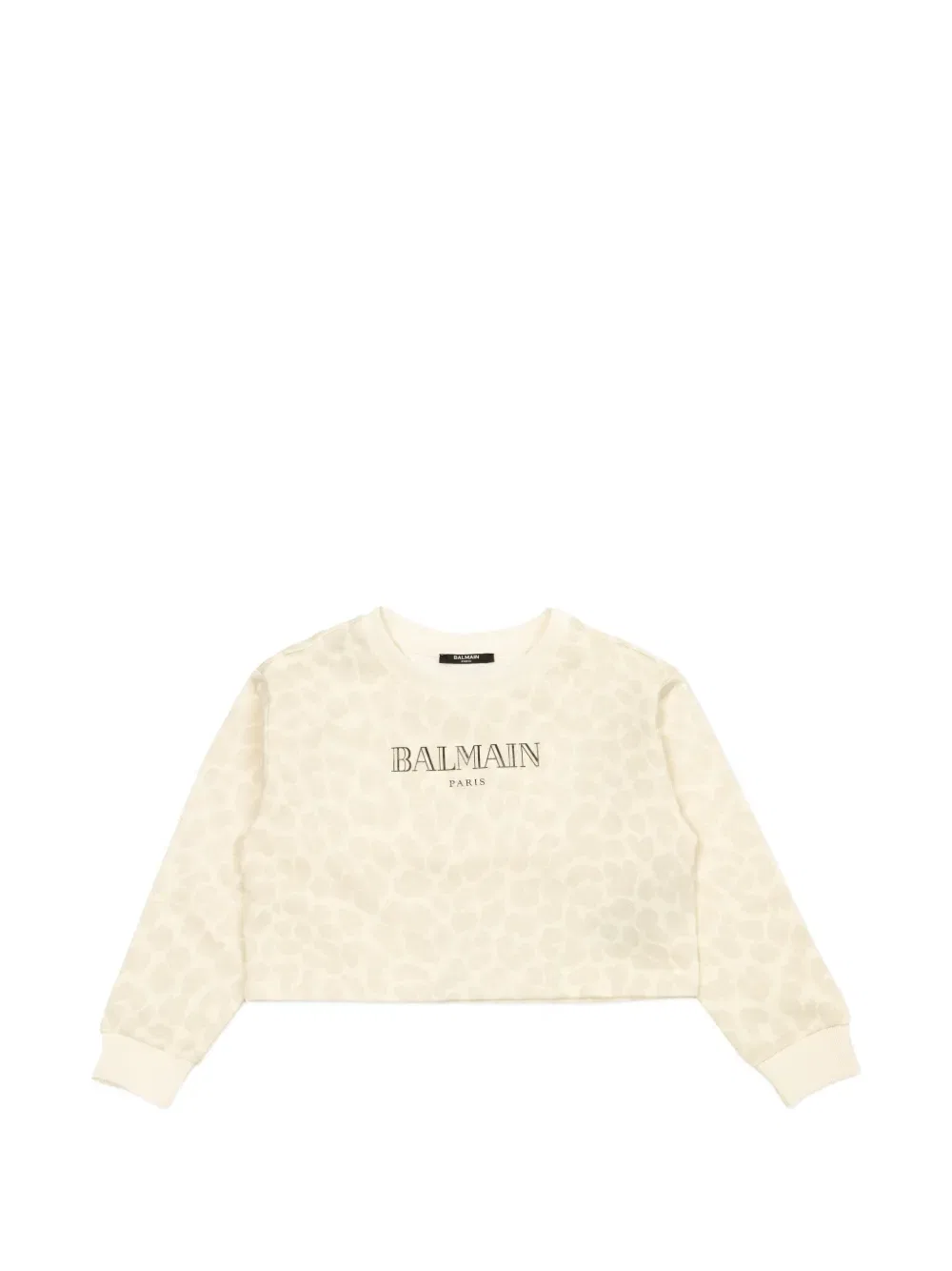 Укороченный свитер с узором Balmain Kids, нейтральный
