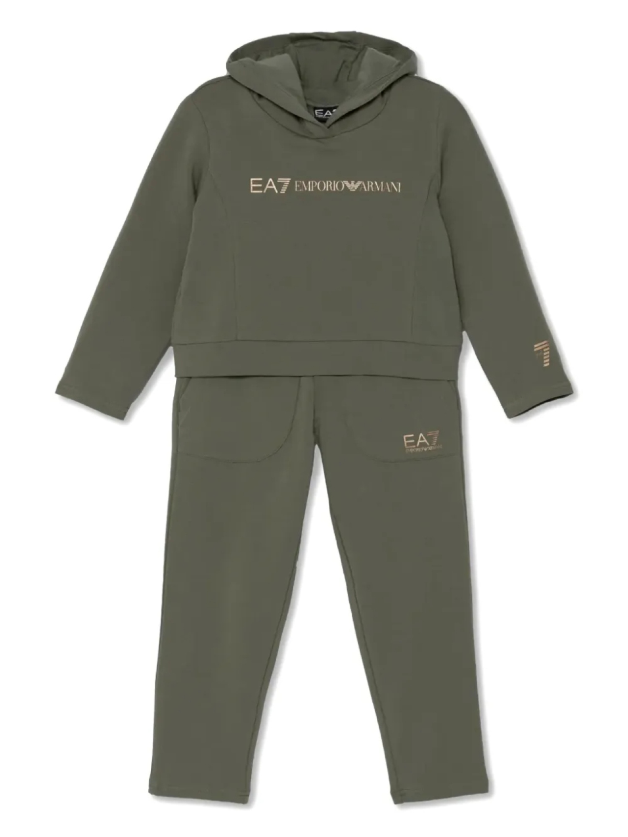

Спортивный костюм с логотипом Ea7 Emporio Armani, зеленый