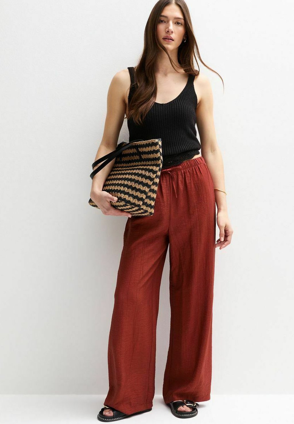 

Брюки CRINKLED WIDE LEG New Look, оранжевый