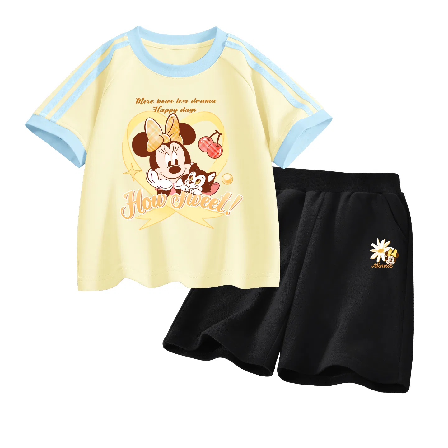 Детский спортивный костюм Casual Sportswear 2 Piece Set Disney, Dishy Heart Honey Yellow+Di Fansen Flower K Black