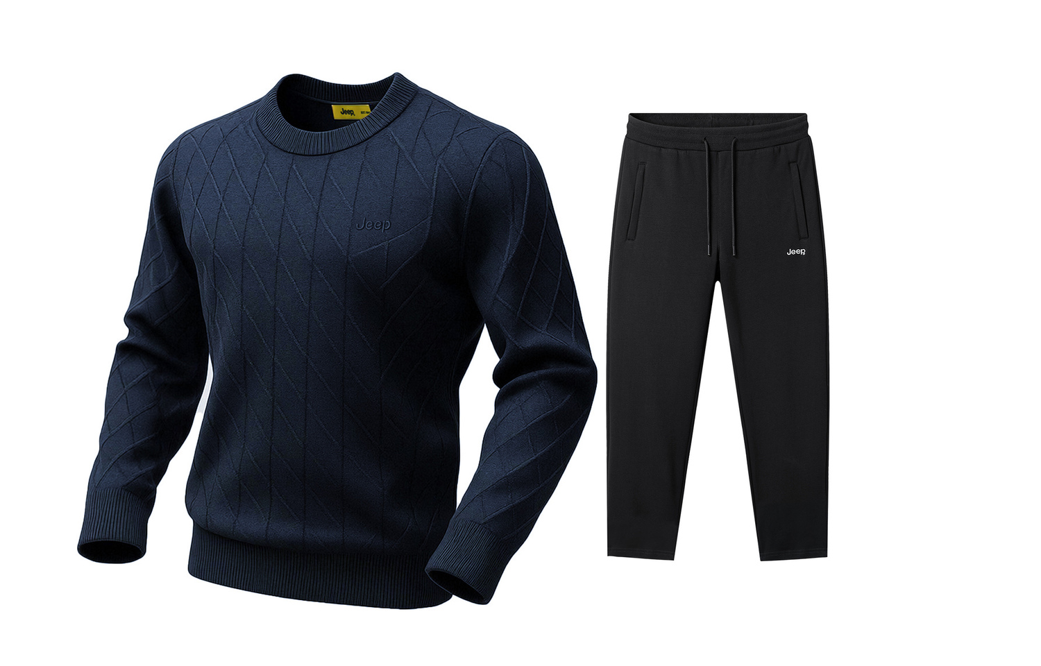 

Повседневный спортивный свитер Unisex с круглой горловиной Moderate Jeep, floral royal синий long-sleeved top+черный fleece-lined casual pants