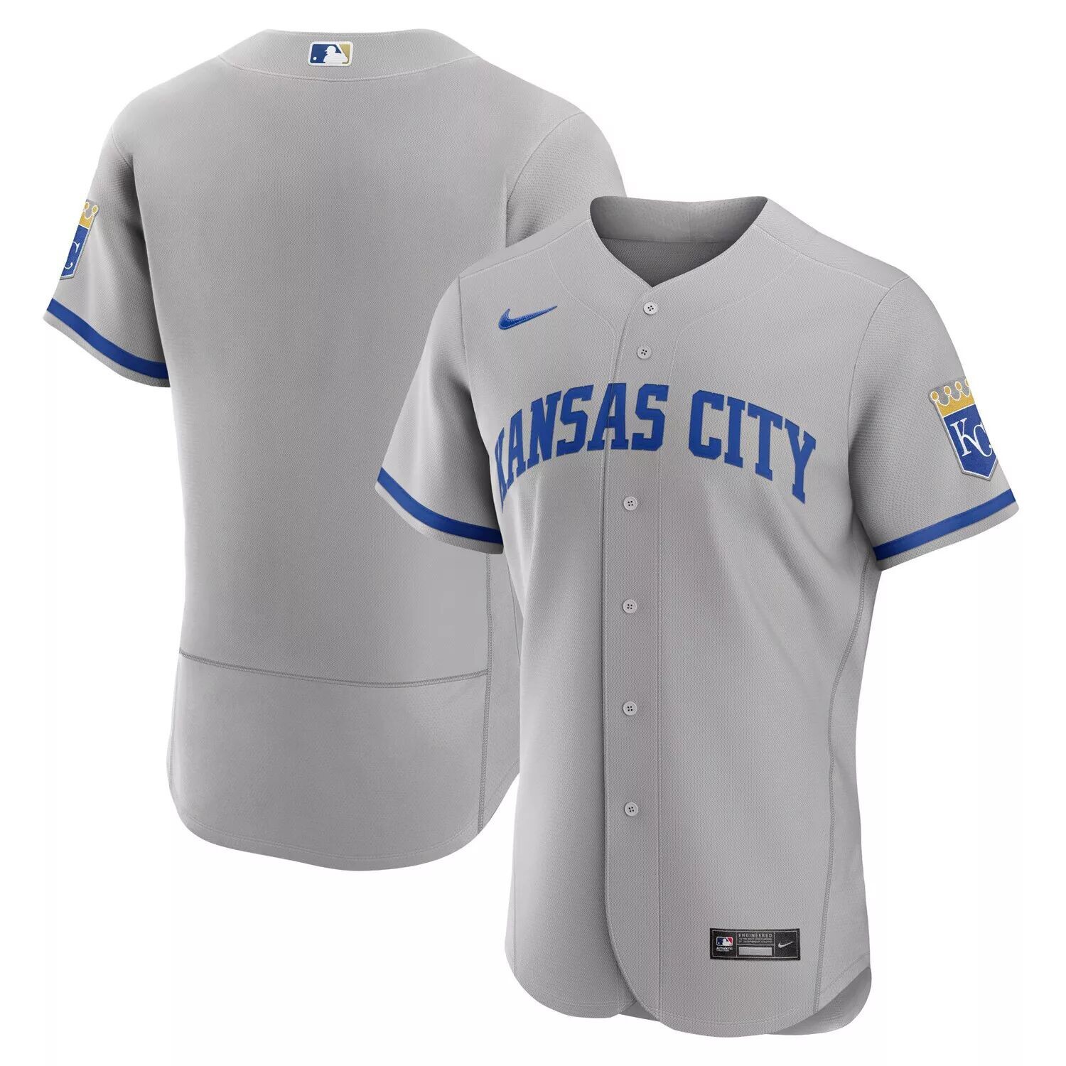 Мужское серое джерси Kansas City Royals 2022 Road Authentic Nike