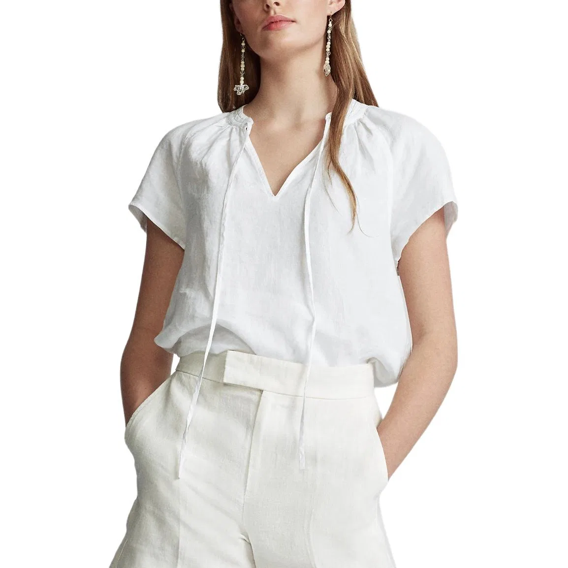 Рубашка свободного кроя Women's Polo Ralph Lauren, White — фото 4