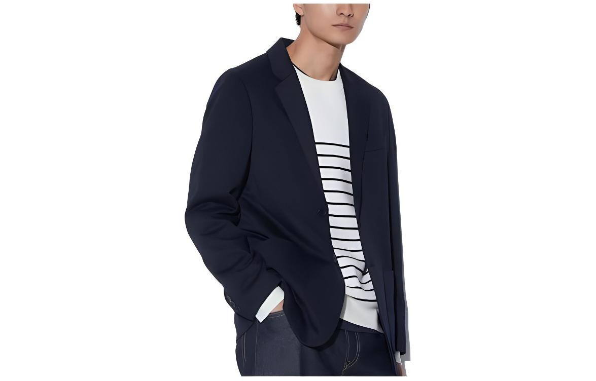

Деловой костюм мужской темно-синий Uniqlo, темно-синий