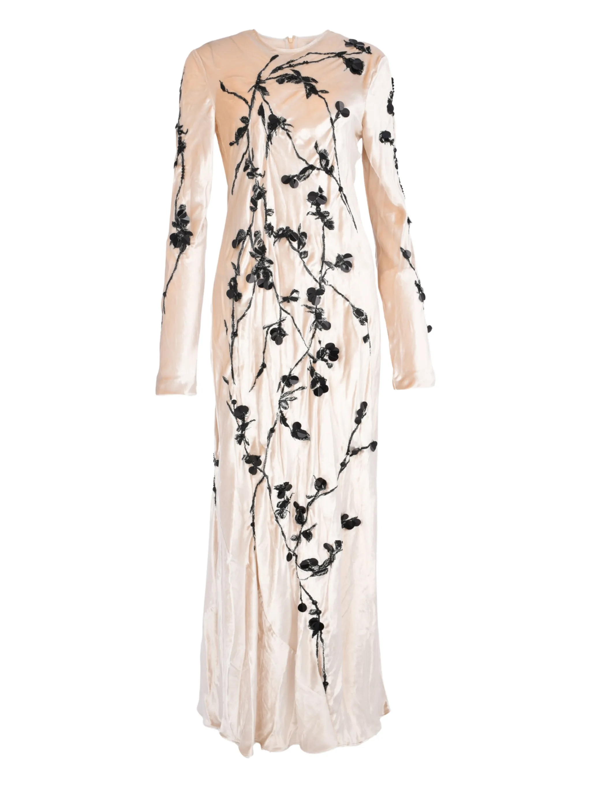 

Платье макси с цветочной аппликацией Alberta Ferretti, нейтральный