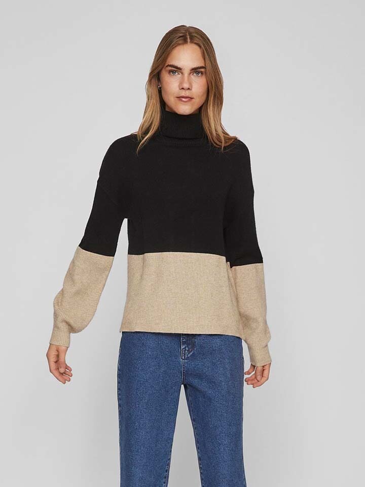 

Пуловер Vila Pullover, цвет Beige/Schwarz
