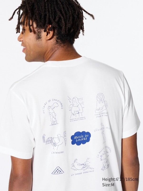 

Футболка с графическим рисунком ut archive louvre Uniqlo, белый